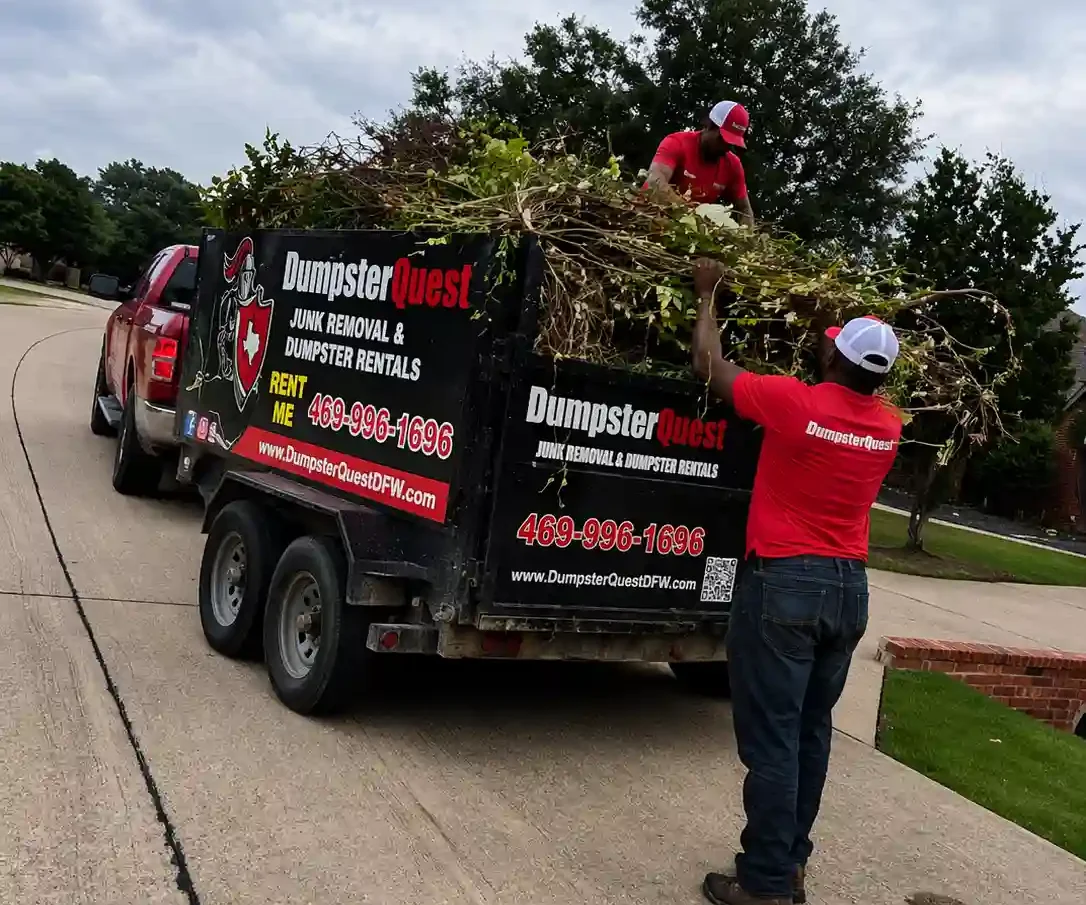 yard waste dumpster used during seasonal cleanup