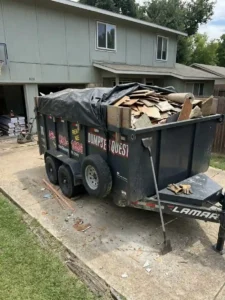 Dump trailer for flooring removal debris in McKinney TX