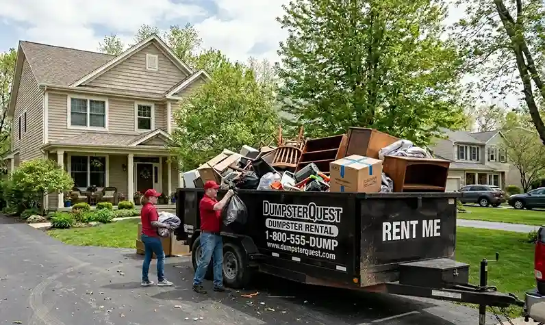 items allowed in a house cleanout dumpster including furniture and debris