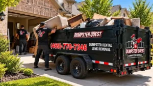 house cleanout dumpster rental duration North Dallas Dumpster Quest DFW